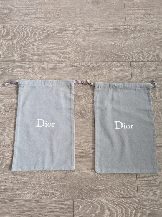 Dior Gray Drawstring Pouch Set - Picture 1 of 11